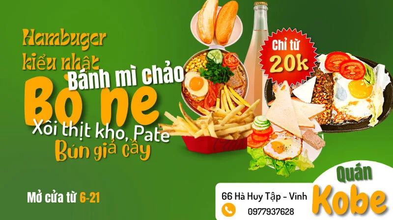 Kobe Quán - Bò né, Bánh tráng cuốn - 66 Hà Huy Tập